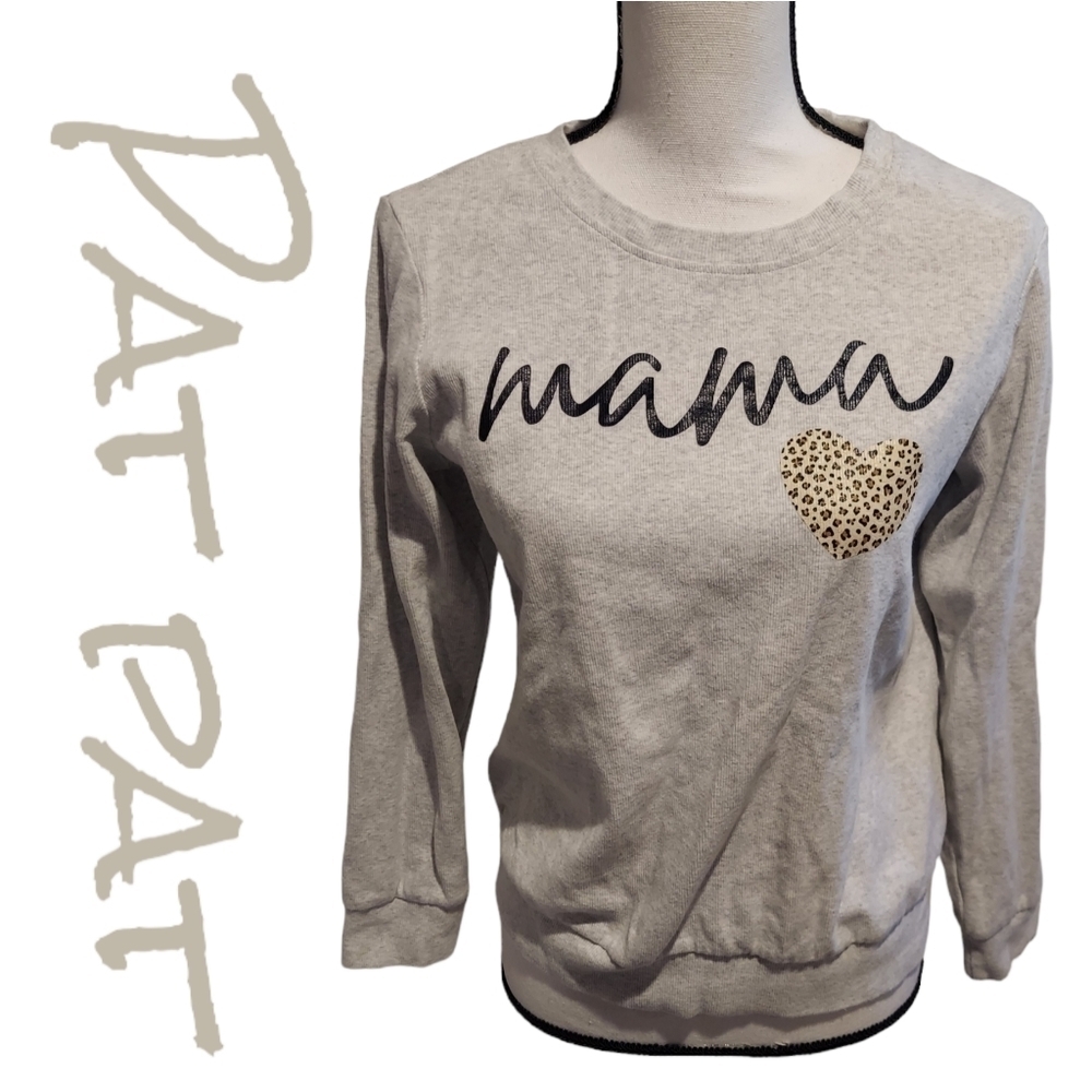 𝅺pat Pat Mama crewnexk sweater gray womens size large